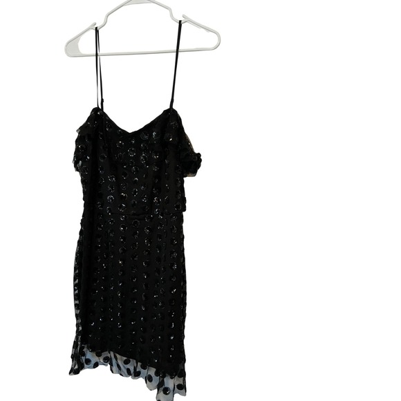 Three Pink Hearts Dresses & Skirts - Three Pink Hearts Black Sequin Floral Mesh Mini Dress 26T4937STI Women's Large